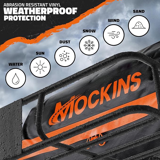 Mockins 20 Cu.Ft. Roof Cargo Bag for Top of Car | 53"x40"x17" All-Weather Rooftop Cargo Carrier Bag | Abrasion-Resistant Vinyl Car Top Carrier Without Roof Rack w/Mat, Straps, Hooks, Lock & Carry Bag