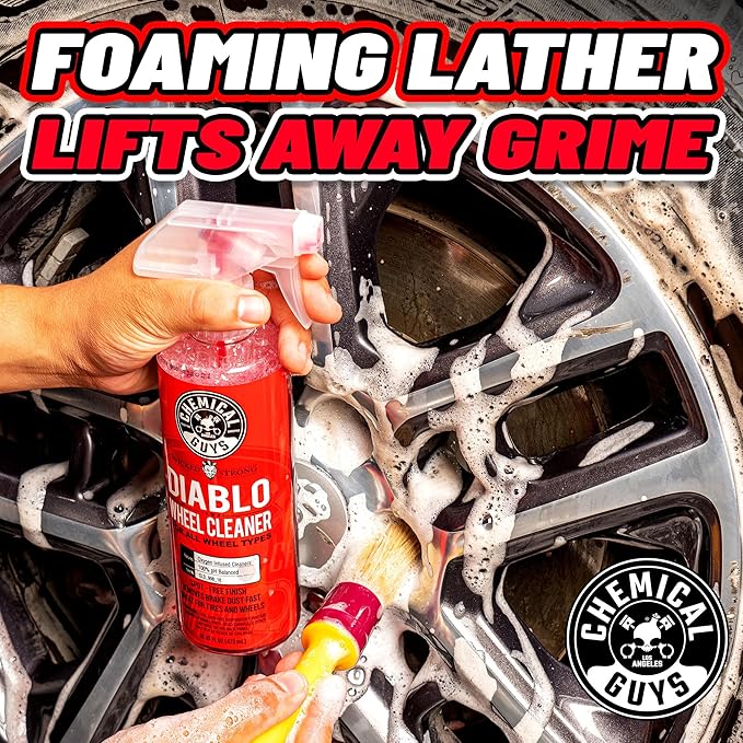 Chemical Guys Diablo Wheel Cleaner Spray - 2 Pack 16 oz Bottles, Safe on All Wheel & Rim Finishes, Sprayable Formula Removes Brake Dust, Dirt & Grime, Great for Cars, Trucks, SUVs, Motorcycles & RVs