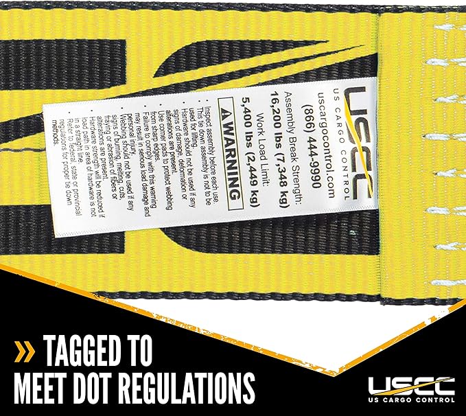 US Cargo Control 4 Inch Flat Hook Ratchet Straps (2 Pack), 4 Inch x 40 Foot, Heavy Duty Ratchet Straps with Black Flat Hooks, 5,400 lbs. Working Load Limit, Tie Down Straps for Flatbed Trailer