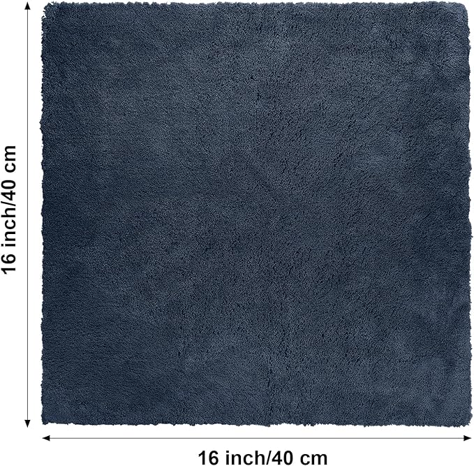 Shimeyao 30 Pcs Edgeless Microfiber Plush Towels for Cars Detailing Drying Wash Polishing Absorbent Cleaning Cloths, 500 GSM, 16 x 16 Inch(16 x 16 Inch,Navy Blue, Gray, Black,30 Pcs)