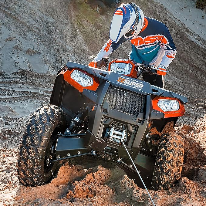 ZESUPER 2500 lb Electric Winch 50ft Steel Cable 12V DC UTV ATV Boat Trailer Winch with Handheld Remote Mounting Plate Waterproof Small Electric Winch ATV Winches Kits