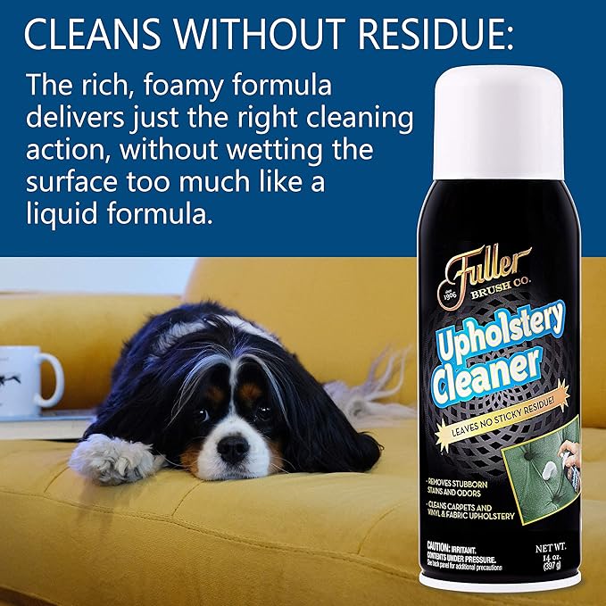 Fuller Brush Upholstery Cleaner - Multi Surface Solution - Rich Foaming Formula Penetrates and Removes Stubborn Stains Eliminates Odors Renews and Restores Surfaces Perfect for Carpets Seats and More