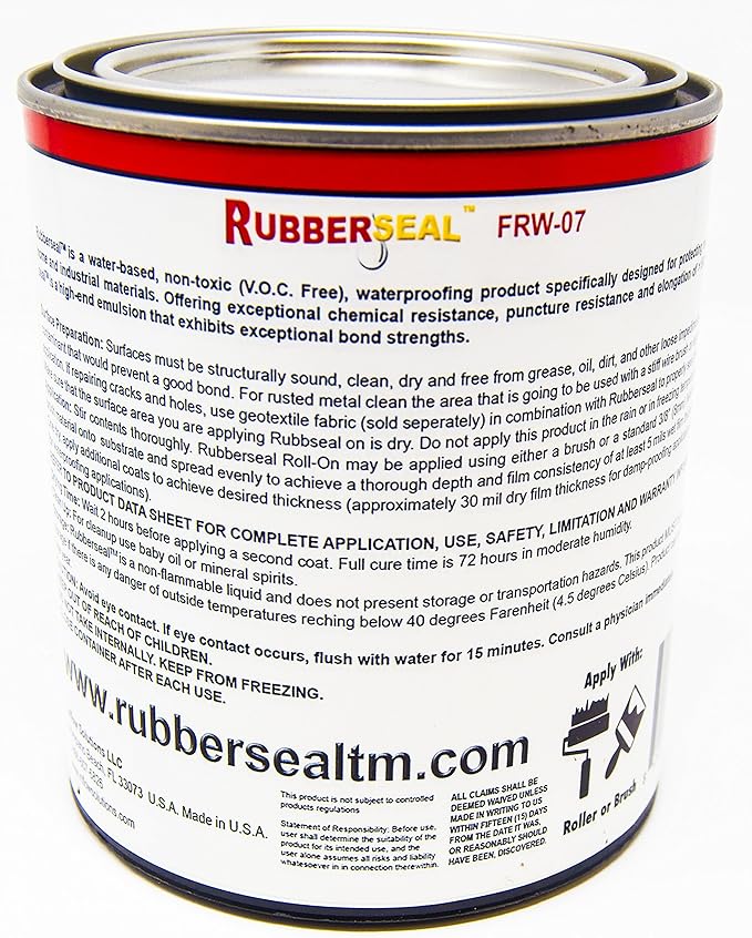 Liquid Rubber Waterproofing and Protective Coating - Roll On WHITE (32 ounces)