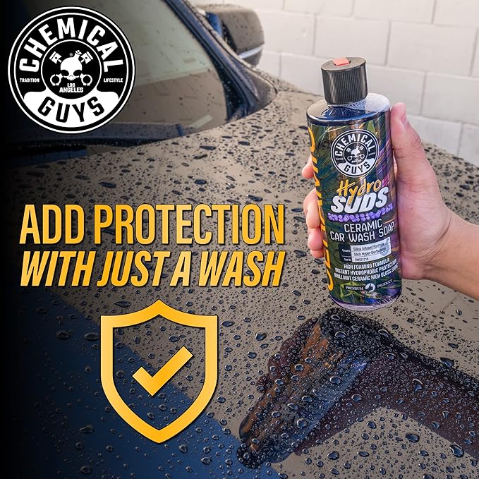 Chemical Guys CWS21264 HydroSuds Ceramic SiO2 Shine High Foaming Car Wash Soap (Works with Foam Cannons, Foam Guns or Bucket Washes) For Cars, Trucks, Motorcycles, RVs & More, 64 fl oz, Berry Scent