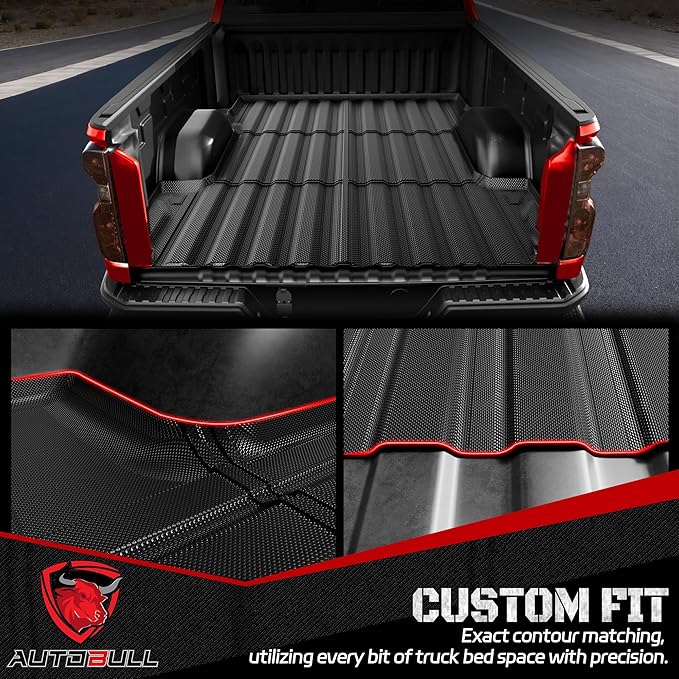 Truck Bed Mat Bed Liner Fit for 2020-2025 Chevrolet Silverado/GMC Sierra 2500HD 3500HD (Only Fit 6.8FT, 82.25" Bed), Not for 5th Wheel Package All Weather Protection TPE Pickup Car Bed Mat