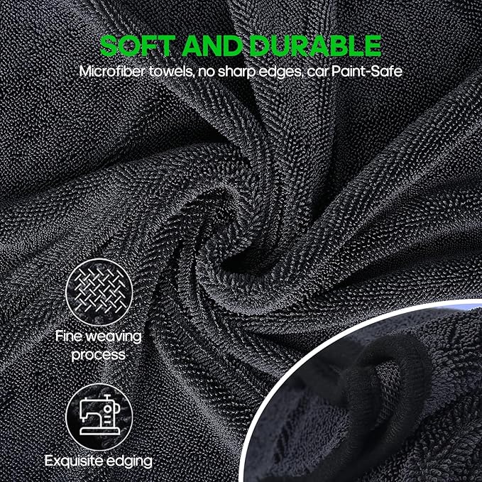 PBHEPJ 2 Pack Microfiber Towels (36"x 24") Extra Large Ultra Absorbent Drying Towel for Cars and Trucks, Without Streaks, Scratches, or Water Spots