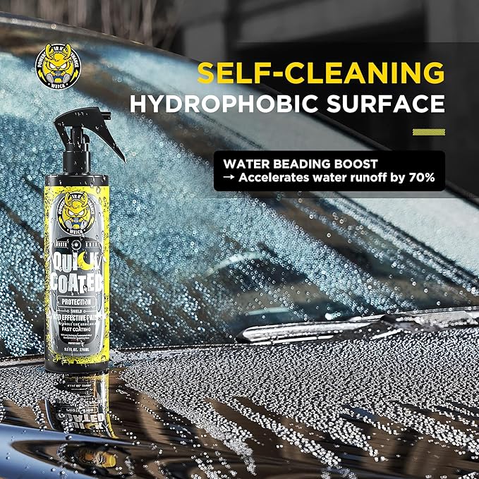 Ceramic Spray Coating for Cars, RV, Motorcycle, Boat - Hydrophobic Sealant & Wax - Quick Detailer for Extreme Gloss on Paint, Wheels, Trim - Safe on Chrome, Plastic, Vinyl - 9.1 fl oz