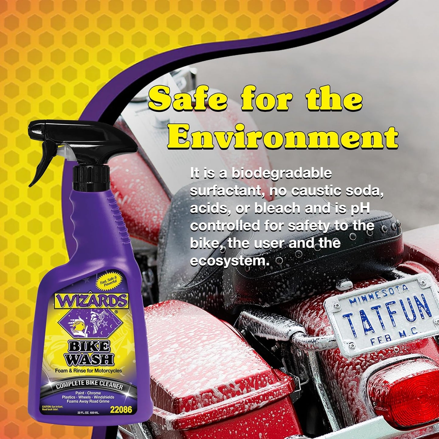 Wizards Bike Wash - Cleaner For Motorcycle Washing Kit- Quick Detailer for Bike with Bug Remover - For Your Motorcycle Accessories and Detail Kit - 22 oz