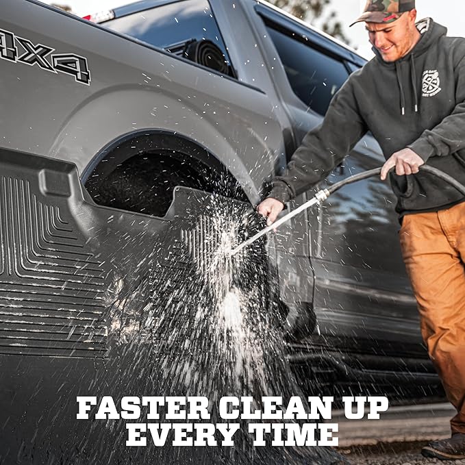 Husky Liners Weatherbeater Floor Mats | Fits 2005-2015 Toyota Tacoma, Double & Access CAB ONLY; 2005-2014 Tacoma Standard CAB | Front Row, 2-pc Black - 13941