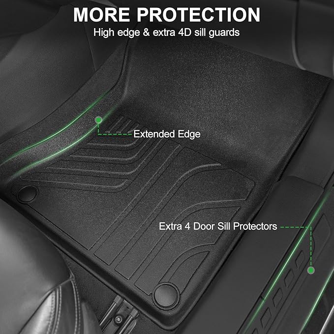 Floor Mats for 2019-2025 2026 Nissan Altima, TPE All Weather Front Rear 2 Row Interior Car Floor Liners Door Sill Guards for Altima SV SR Accessories