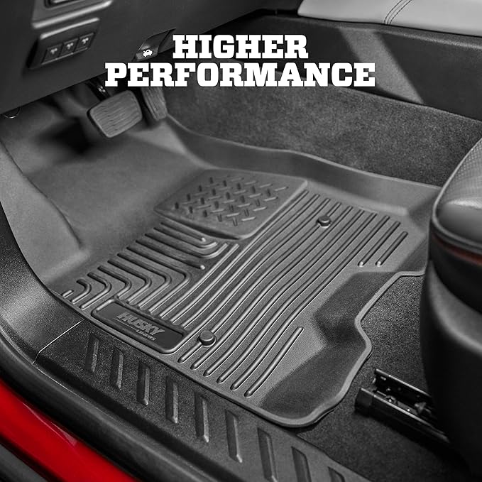 Husky Liners Weatherbeater Floor Mats | Fits 2005-2015 Toyota Tacoma, Double & Access CAB ONLY; 2005-2014 Tacoma Standard CAB | Front Row, 2-pc Black - 13941