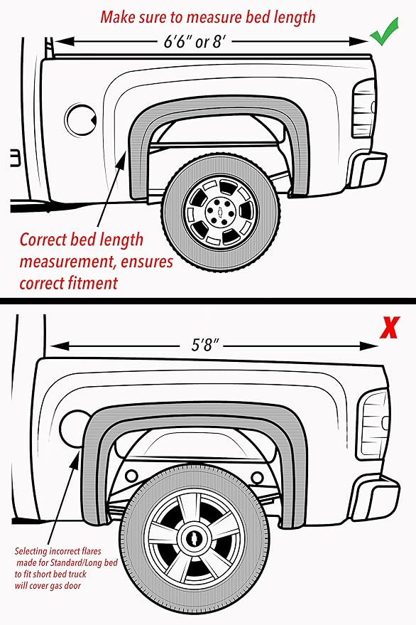 Factory/OE Design Fender Flares for 2007-2013 Chevrolet Silverado. Set of 4 (Standard Bed (6'6") / Long Bed (8') Models) | DOES NOT FIT ANY GMC TRUCKS