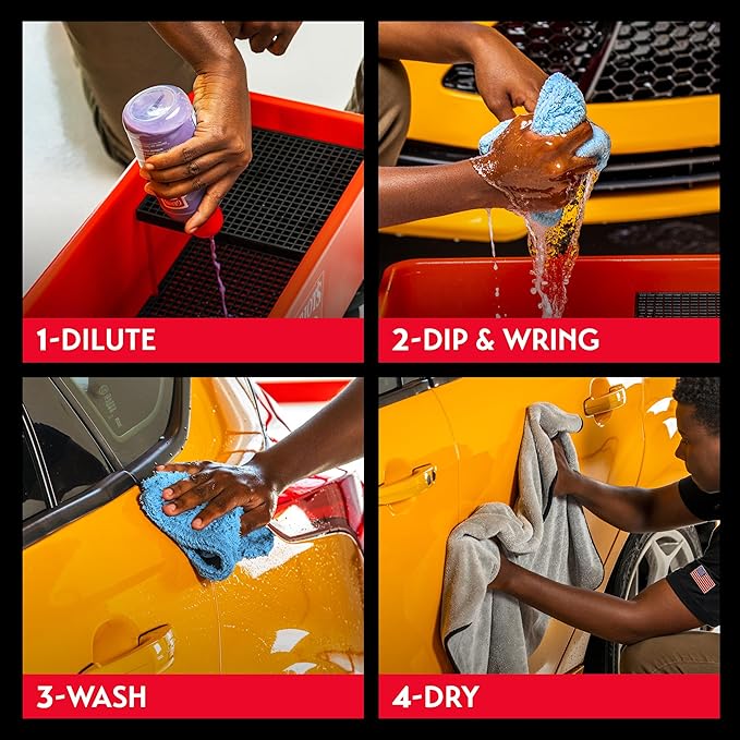 Griot's Garage Rinseless Wash and Wax for Car Cleaning and Detailing, No-Rinse, Waterless Formula For RVs, Boats, Trucks, Motorcycles and More, 10497, One Gallon