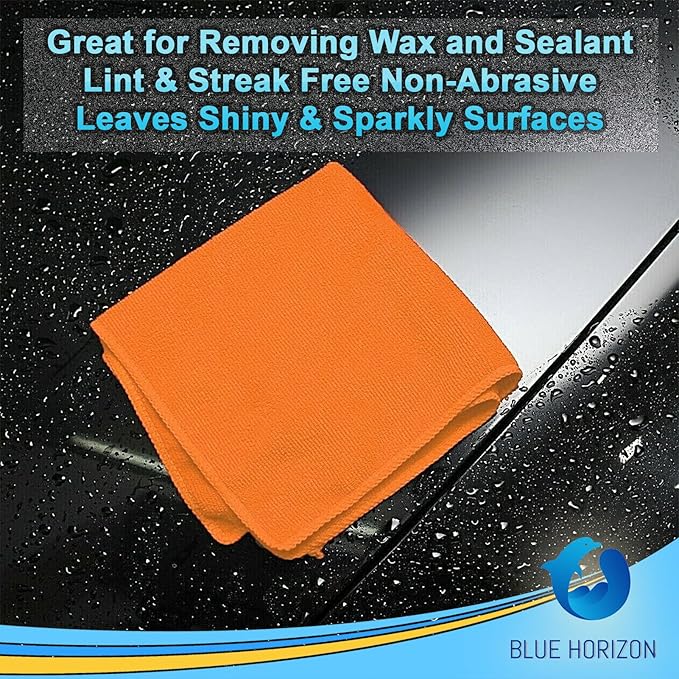 Large Microfiber Cleaning Towels, 36-Pack, Ultra Soft Plush Washcloths, Professional Grade Premium Microfiber Detailing Cleaning Cloth for Car, Household and Commercial (Orange, 16" x 16")