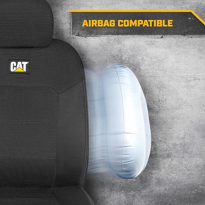 Cat® MeshFlex Automotive Seat Covers for Cars Trucks and SUVs (Set of 2) – Black Car Seat Covers for Front Seats, Truck Seat Protectors with Comfortable Mesh Back, Auto Interior Covers