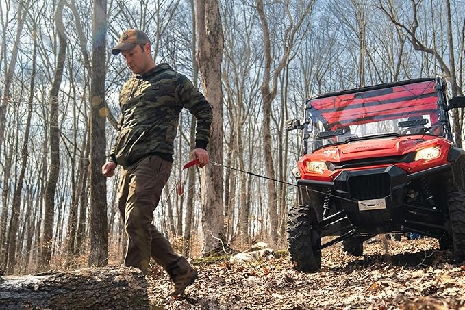 Stealth Winches 4500 lb 12V Electric Winch with Synthetic Rope & 2 Wireless Remote Kit for ATV UTV Jeep Truck Boat Trailer Car Towing Recovery, Heavy Duty Portable Off Road Winch with Mounting Plate