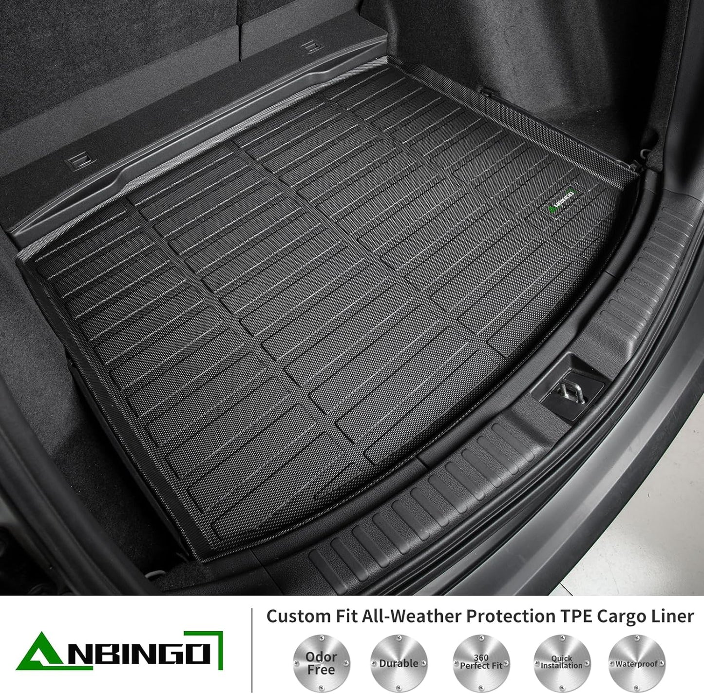 ANBINGO® Floor Mats & Backseat Cargo Liner for 2020-2026 Buick Encore GX AWD, 2020-2026 Encore TPE Car Mat (Cargo Tray in Upper Deck Position)