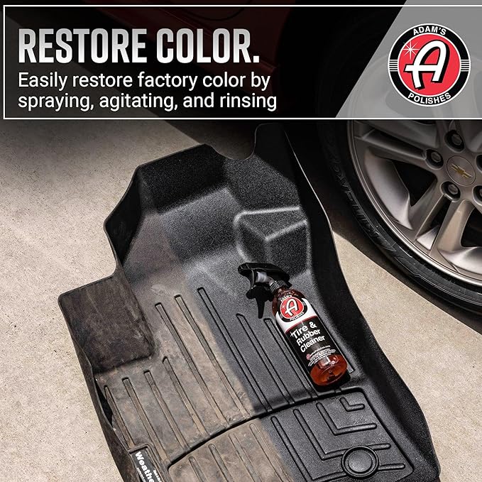 Adam's Polishes Tire & Rubber Cleaner (Gallon) - Removes Discoloration From Tires Quickly - Works Great on Tires, Plastic Trim, and Rubber Floor Mats