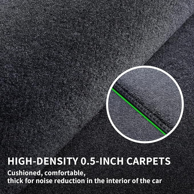 EKR Custom Fit Carpet Floor Mats for Toyota RAV4 2019-2024 2025 (Not for Hybrid)，0.5 Inch Thickness Rugs, Premium All Weather Anti-Slip Waterproof Floor Liners (Black Quick-Dry Blanket)