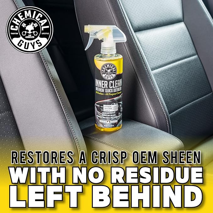 Chemical Guys InnerClean Interior Detailer with Pineapple Scent – Cleaner and Protectant for Dashboards, Doors, Seats and Surfaces – Non Greasy Formula for Cars, Trucks, SUVs, RVs and Home, 16 oz