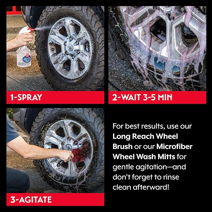 Griot's Garage Heavy-Duty Wheel Cleaner for All Wheel Finishes, Breaks Down and Removes Stubborn Brake Dust and Grime, PH Balanced, Non-Acidic, 11026, 35oz