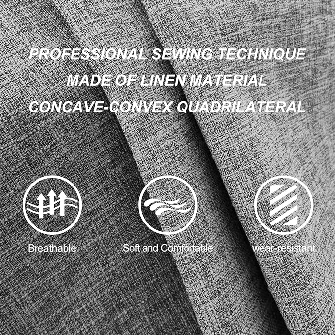 Linen Car Seat Covers Front Seat Covers Breathable Cloth Fabric Car Seat Protector - Universal Fit for Cars, Vans, SUVs, Trucks - 2 Units - Gray