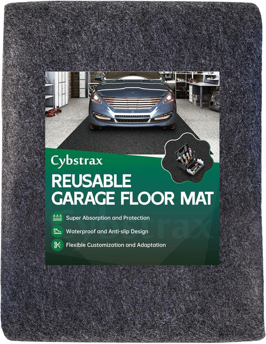 Oil Spill Mat - 96" x 60" Absorbent Oil Garage Floor Mat for Under Car - Protect Driveway from Drips, Spills, Stains, Reusable & Durable Garage Floor Protection Mat with Waterproof Backing