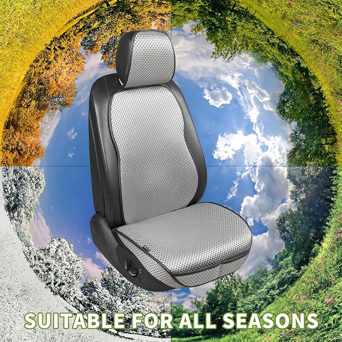 Auto Newer Car Seat Cover,Breathable Front Car Seat Cushion,Comfortable Car Seat Protector,Anti-Slip and Full Wrap Driver Car Seat Protector with Storage Pocket,Universal All Seasons(Gray,1PCS)