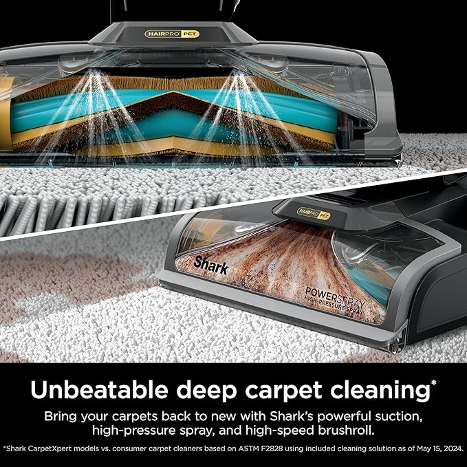 Shark CarpetXpert HairPro with StainStriker Upright Carpet, Area Rug & Upholstery Cleaner, Perfect for Pets & Hair Removal, Carpet Shampooer, 5 Cleaning Tools, Pet Cleaning Solution, Navy, EX304