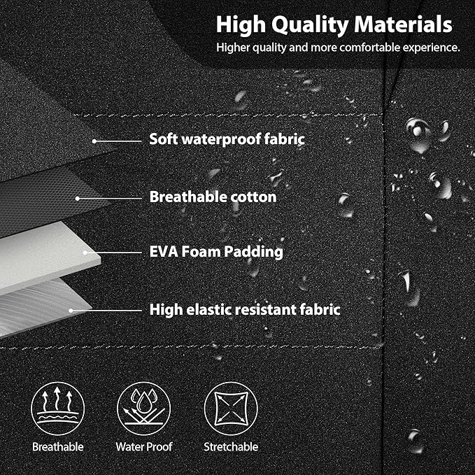 CAR PASS Neoprene EVA Waterproof car seat Covers Front Seats Only, Universal fit for SUV Vehicles Automotive with 5mm Composite EVA Inside,Airbag Compatible (Two Seats, Black and Black)