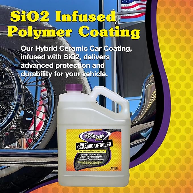 Wizards Select Hybrid Quick Ceramic Detailer - 1 Gallon - SiO2 Infused Polymer Coating & Ceramic Spray Wax to Protect Paint, Ceramic Coat, Wax & Sealants
