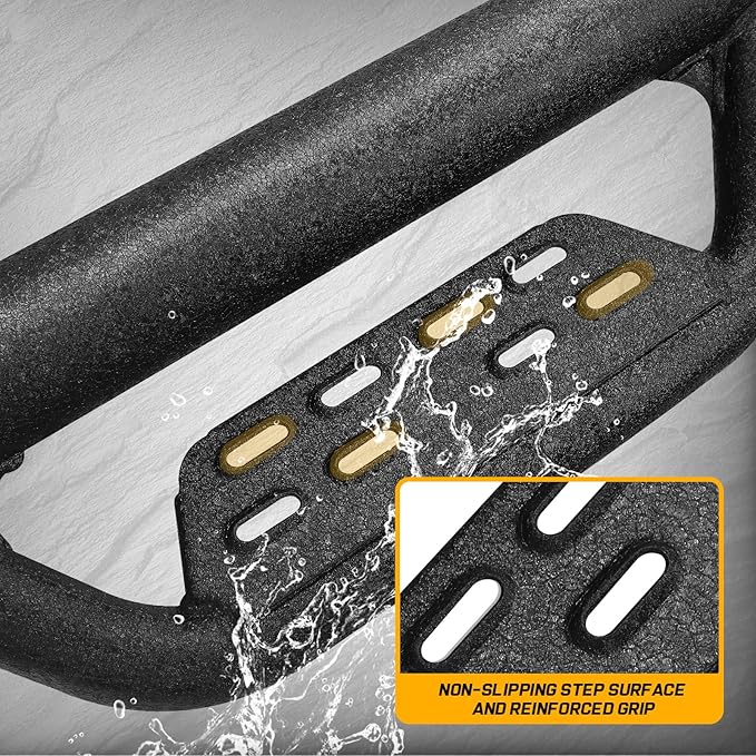 Drop Down Style Running Boards Compatible with 2007-2018 Wrangler Jk Jku Unlimited 4 Doors,Dual-Stage Textured Black Powder,3 Inch Step Bars Side Step, Wrangler Running Boards 4 Door