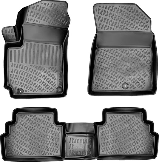 Kia Soul 2020-2026 Floor Mats 3D Custom Fit Compatible with Kia Soul Rubber Car Mats Laser Measured 1st & 2nd Row Floor Liners All Weather Heavy Duty Odorless Non-Slip TPE (Front & Rear)