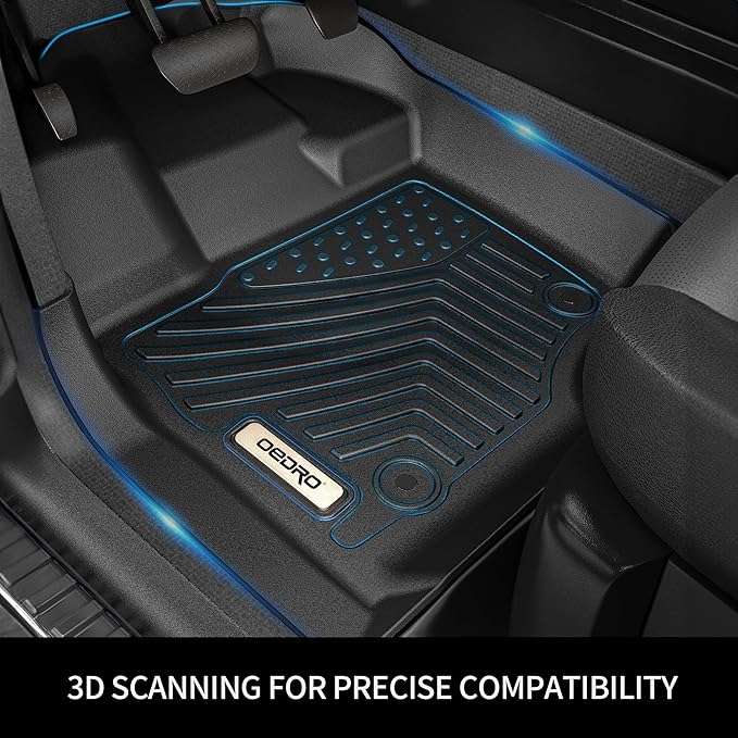 OEDRO Floor Mats Fits for Honda CR-V 2023-2026(Include Hybrid), Custom Fit TPE All-Weather Floor Liners, Includes 1st and 2nd Row Full Set Liners, Black