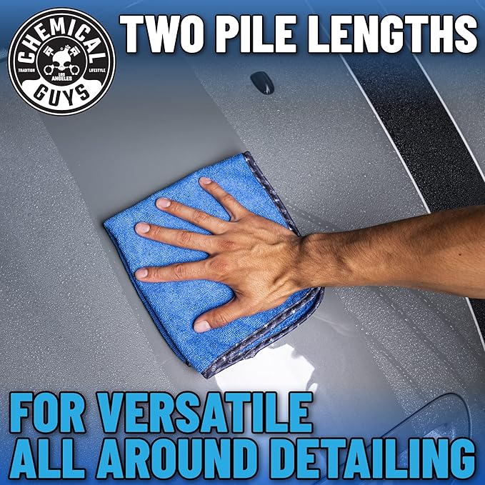 Chemical Guys Professional Grade Premium Microfiber Towels - Blue, 16" x 16", Ultra-Soft and Scratch-Free Car Detailing Cloths for Cars, Trucks, Motorcycles, and More - 3 Pack