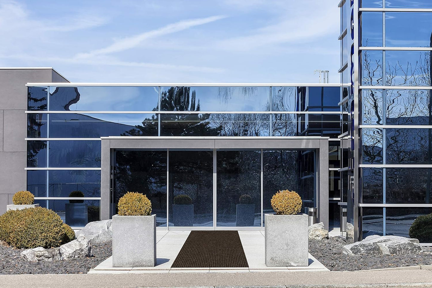 KOECKRITZ Heavy Duty Durable All Weather Indoor/Outdoor Non Slip Entrance Mat Rugs and Runners for Office Business Building Home Garage Front Door - 2' x 10' Brick