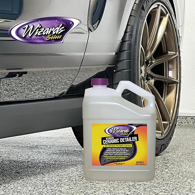 Wizards Select Hybrid Quick Ceramic Detailer - 1 Gallon - SiO2 Infused Polymer Coating & Ceramic Spray Wax to Protect Paint, Ceramic Coat, Wax & Sealants