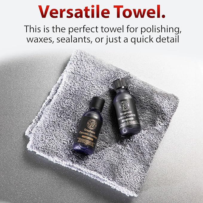 Adam's Borderless Grey Microfiber Towel (6pk) - Premium Ultra Soft Car Detailng Towel Cloths, 480gsm - Safe for Car Wash, Home Cleaning & Pet Drying Cloths (16 Inch x 16 Inch)