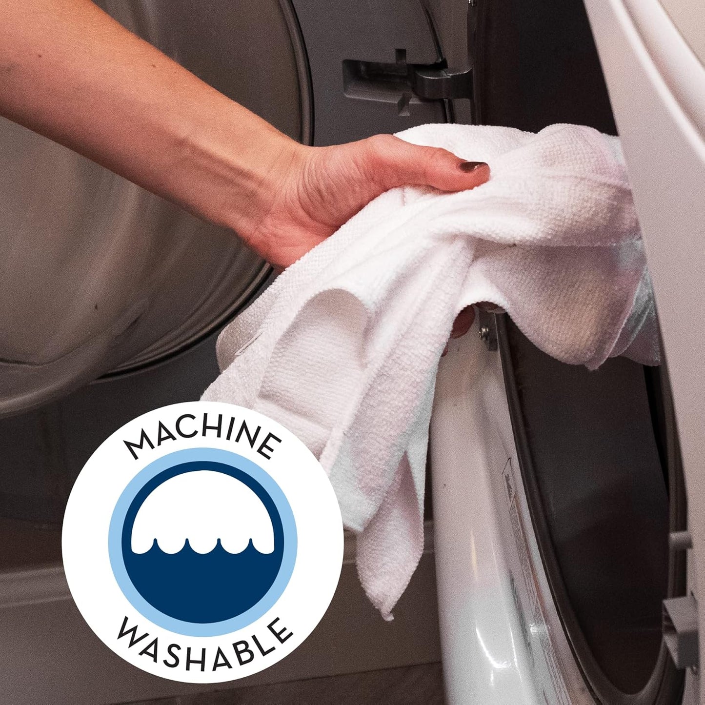 S&T INC. 50 Pack Microfiber Cleaning Cloth, Bulk Towels for Home, Reusable Microfiber Towels for Cars, Cleaning Rags, White, 11.5 Inches x 11.5 Inches, 50 Count