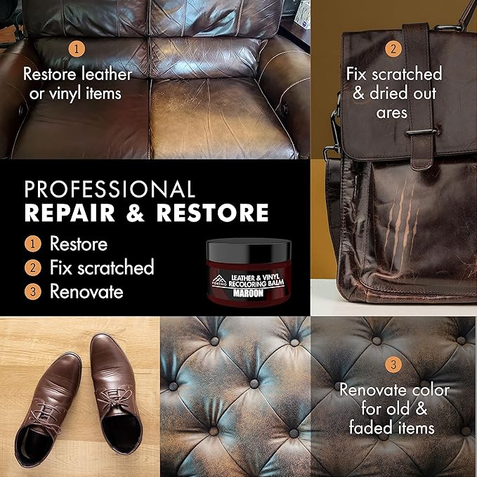 FORTIVO Leather and Vinyl Recoloring Balm Maroon