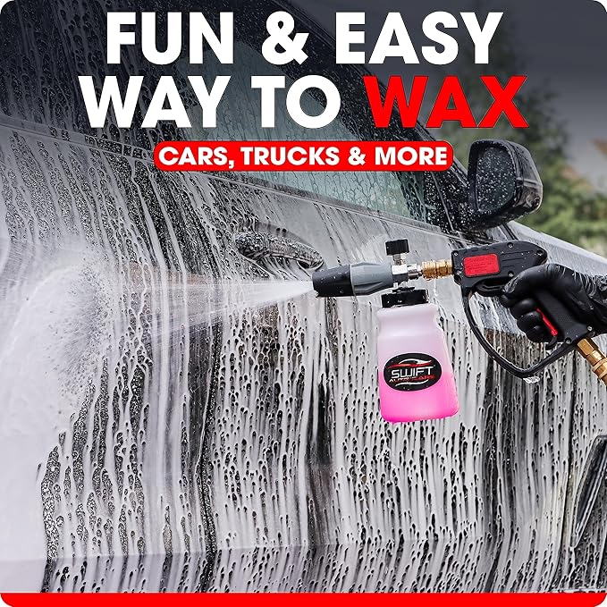 Swift Touchless Ceramic Foamable Wax (1 Gallon) – Spray On/Rinse Off For High-Gloss, Hydrophobic Protective Layer | For Foam Cannon & Foam Pump Sprayer After Car Wash | Wax Cars, Trucks, RV’s & More!
