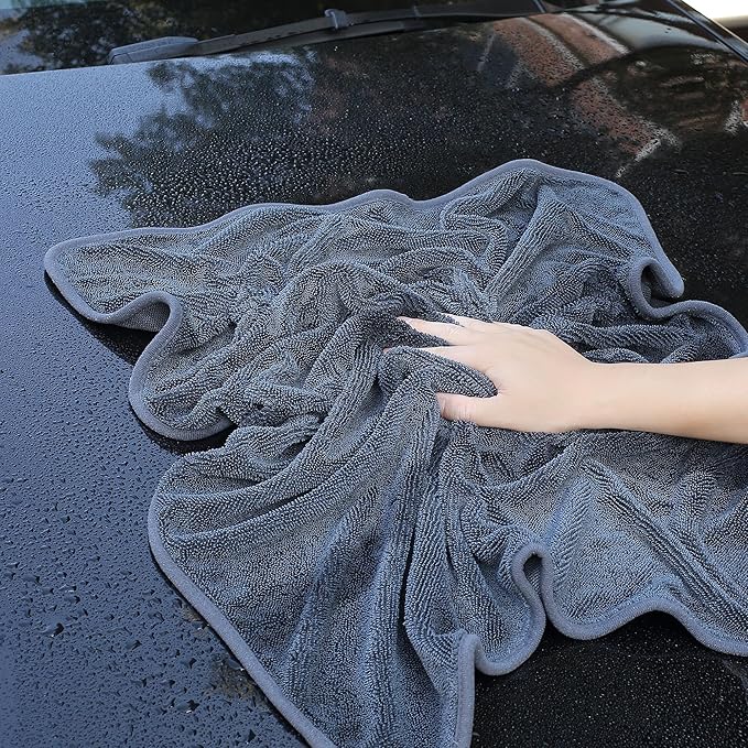 JOYMOOP Microfiber Towels for Cars, 63" x 29.5" Car Drying Towel, Dark Gray Reusable Car Towel, Quick Drying Car Car Microfiber Cleaning Cloth for RVs, SUVs, Trucks